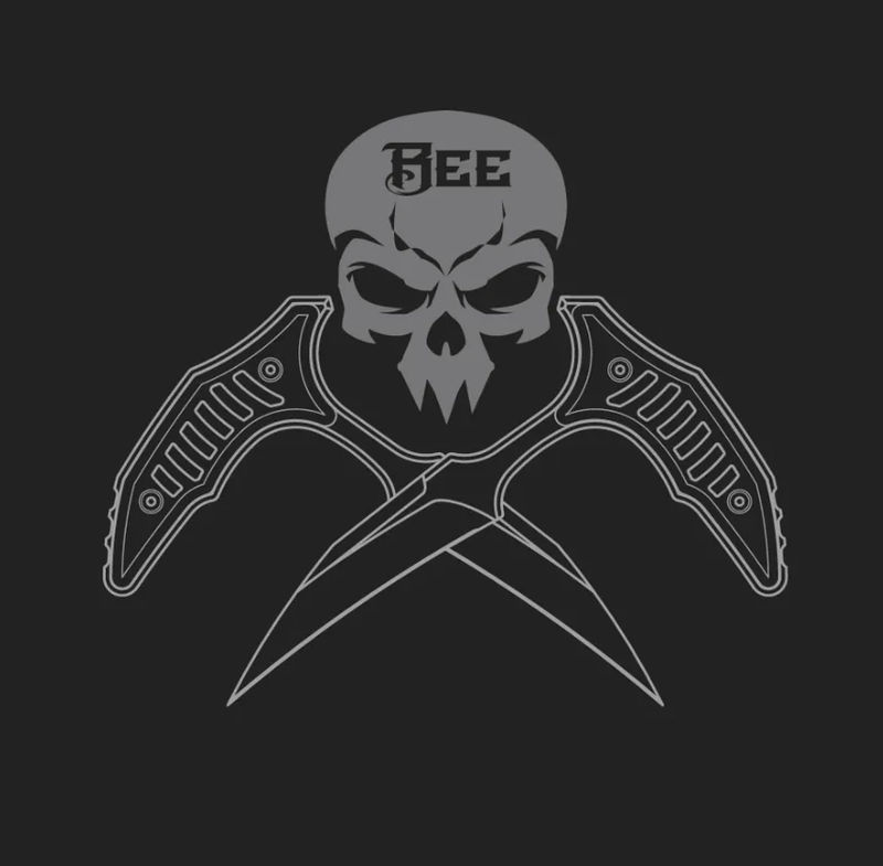 Microtech BEE Unisex Crew Neck T-Shirt Black/White - Size:Large