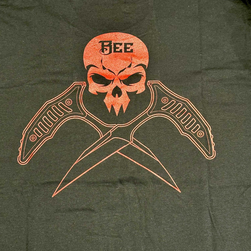 Microtech BEE Unisex Crew Neck T-Shirt Black/Red - Size:Large