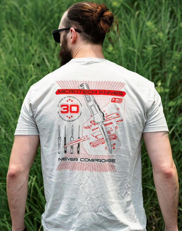 Microtech 30th Anniversary Cream Crew Neck T-Shirt - Size:Large