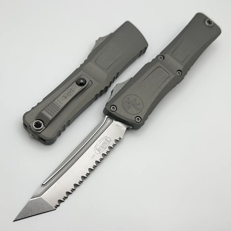 Microtech Knives Combat Troodon Gen III Stonewash F/S Tanto w/ Natural Clear Handle 1144-12NC