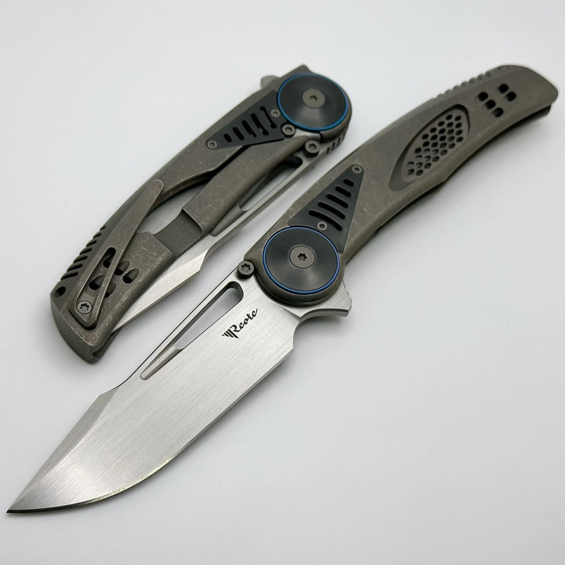 Reate Knives GTR Titanium Integral Dark Bead Blast w/ Zirconium Accents & Hand Satin M390