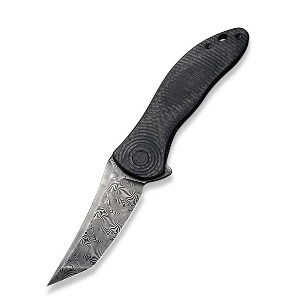 Civivi Synergy 3 Flipper w/ Layered G-10 & Carbon Fiber Overlay & Tanto Damascus C20075B-DS1