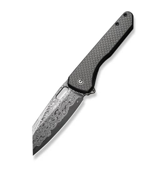 Civivi Nugz Twill Carbon Fiber Handles w/ Damascus C23060-DS1