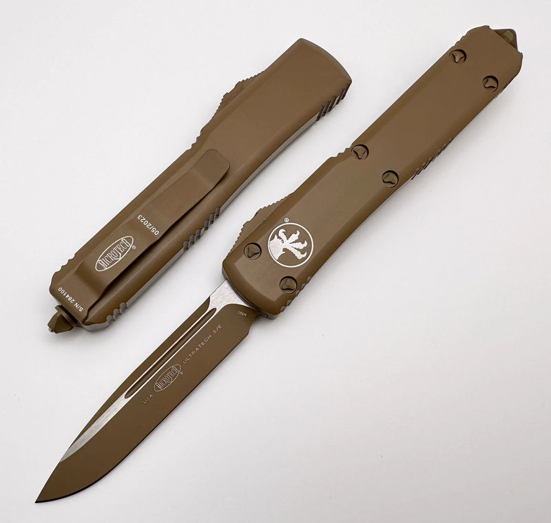 Microtech Ultratech Cerakote Tan Single Edge 121-1CTA