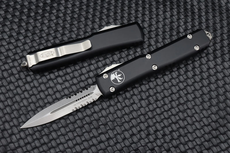 Microtech Ultratech D/E Stonewash Partial Serrated 122-11