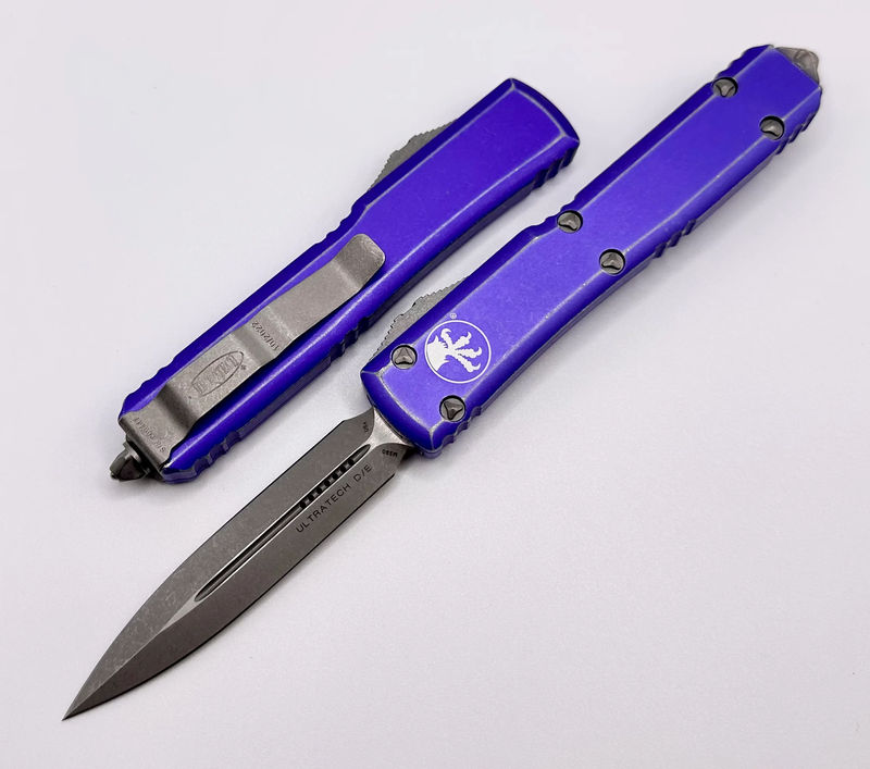 Microtech Ultratech Double Edge & Distressed Purple 122-10DPU