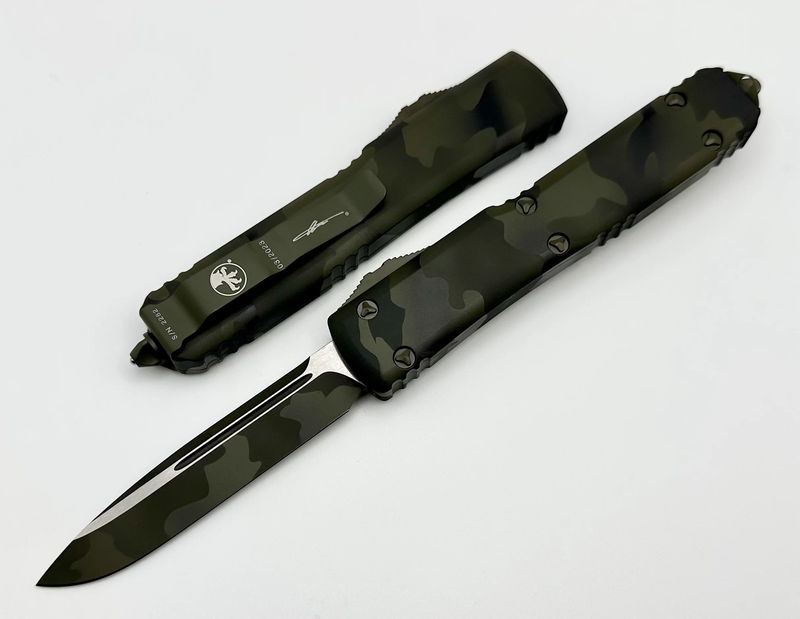 Microtech Ultratech Single Edge Olive Camo 121-1OCS