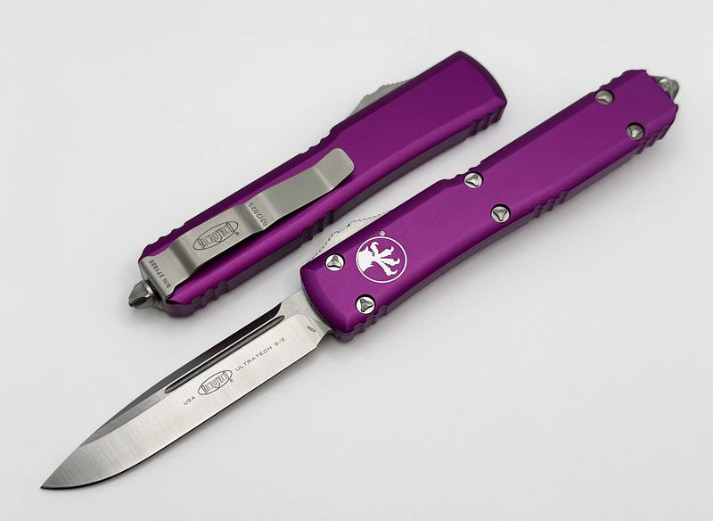 Microtech Ultratech Single Edge Satin Standard & Violet 121-4VI