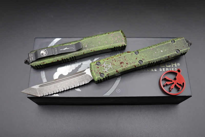 Microtech Ultratech T/E Outbreak Deep Engraved F/S Proof Run 123-3OBDS PR - Serial Number:026