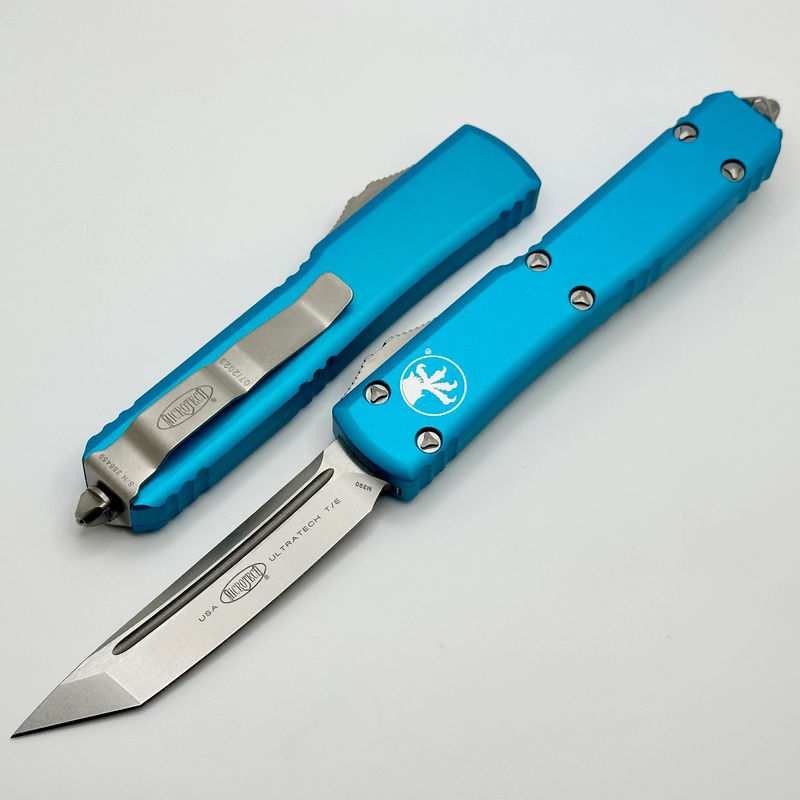 Microtech Ultratech Tanto T/E Stonewash Standard & Turquoise 123-10TQ