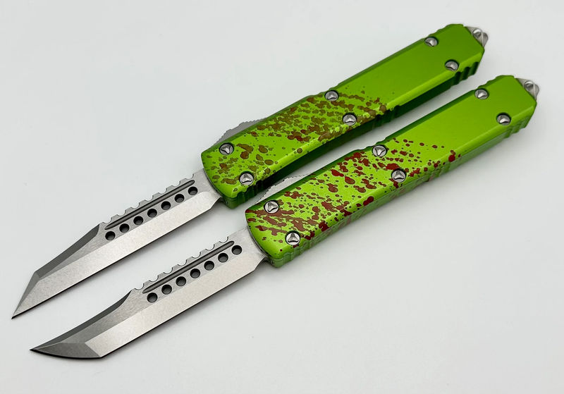 Microtech Ultratech Zombie-Tech Hellhound & Warhound Set Signature Series Stonewash Standard 119-10SETZTS - Choose your Serial Number Below:007