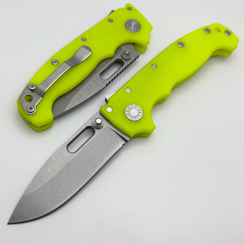 Demko Knives MG AD20 Exclusive Drop Point MagnaCut & Day Glow G-10 Handles ONE PER HOUSEHOLD