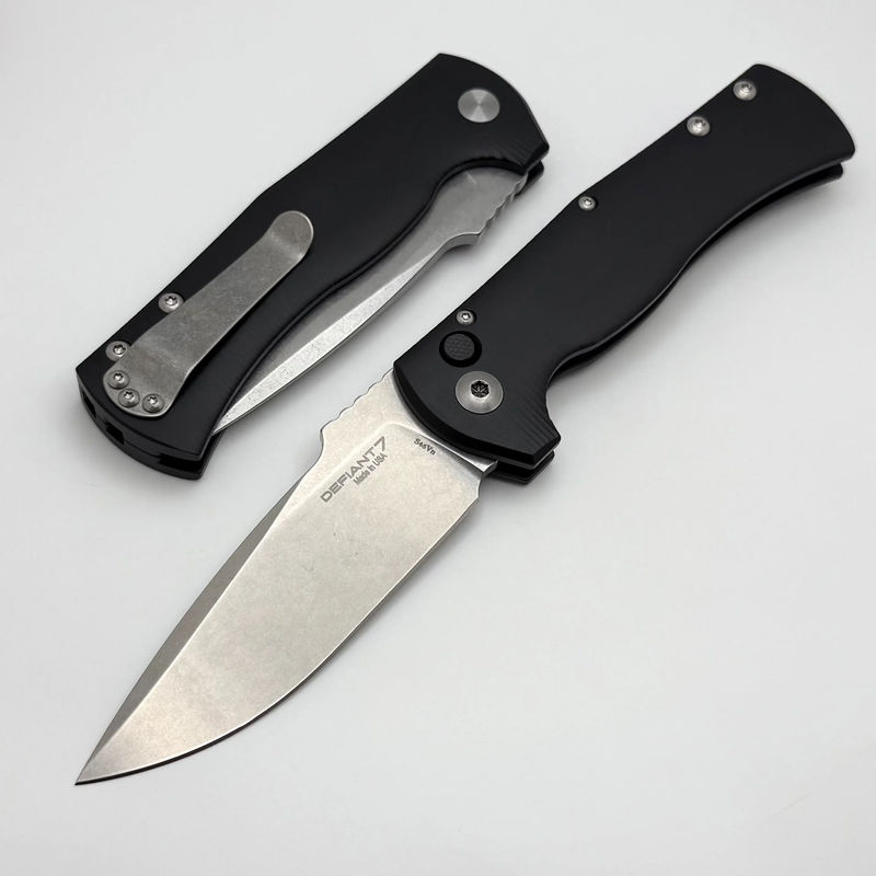 Defiant 7 Eagle Auto w/ Black Aluminum Handles & Stonewash S45VN