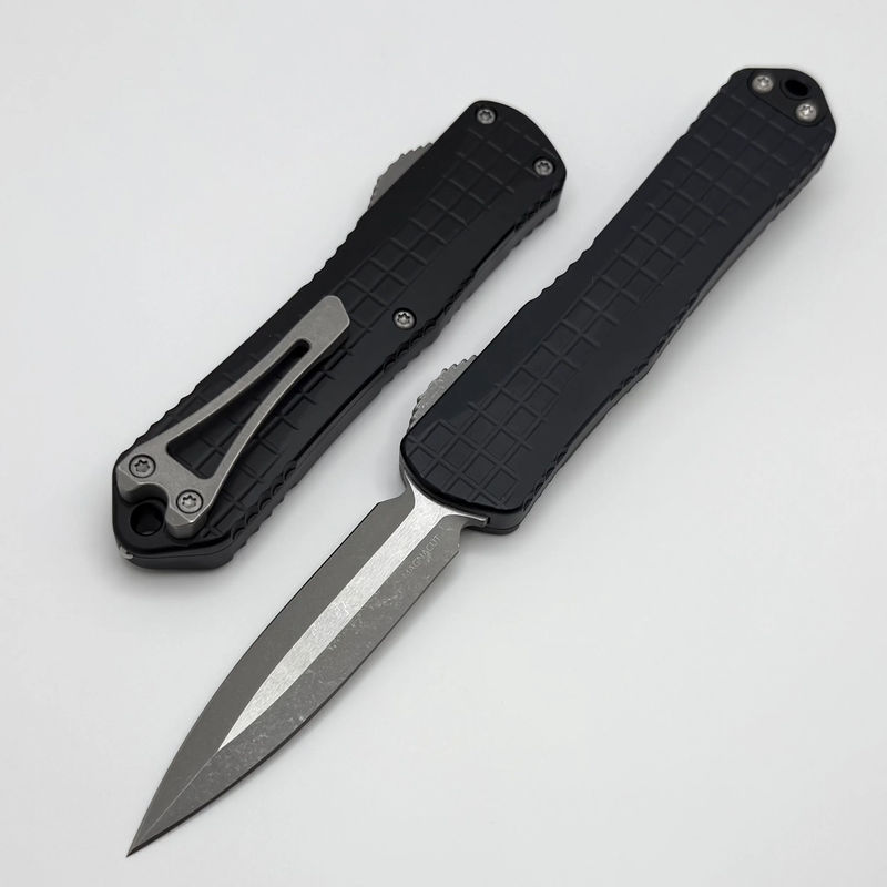 Heretic Knives Manticore E Black Grenade Grip Handle w/ Battleworn D/E MagnaCut H028F-5A
