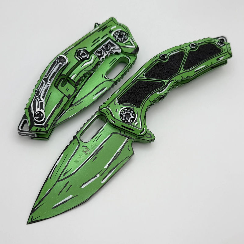 Heretic Knives Medusa Cel Shade Toxic Green Handles w/ MagnaCut H009-CS-TX