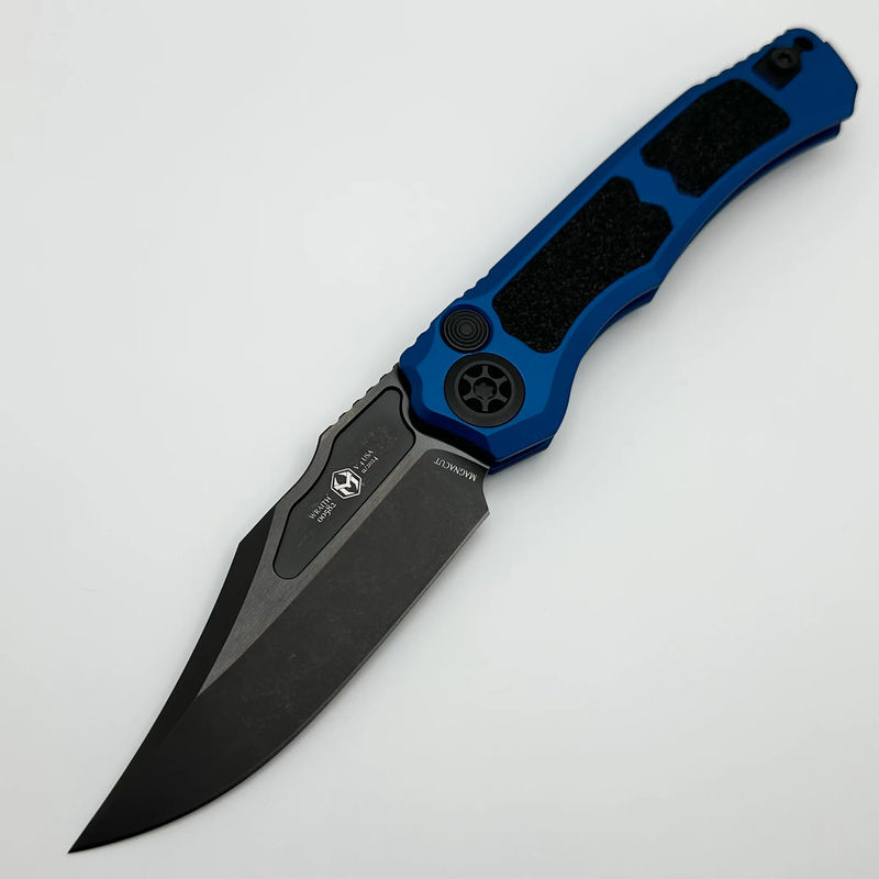 Heretic Knives Wraith Auto V4 w/ Blue Handle & DLC Bowie MagnaCut Blade H002-6A-BLU