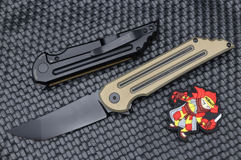 Jake Hoback Knives Kwaiback MK6 SureTouch Coyote Brown w/ Fullers & DLC M390