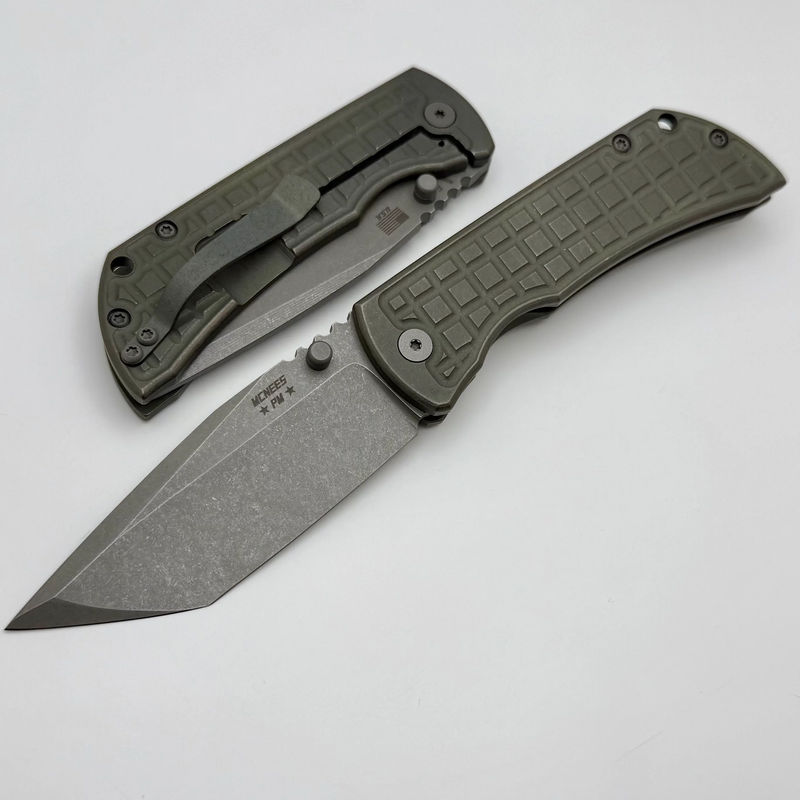 McNees Performance Machined Mac 2 3.5" Atomic Green/Bronze Frag w/ Tanto MagnaCut Gen 2