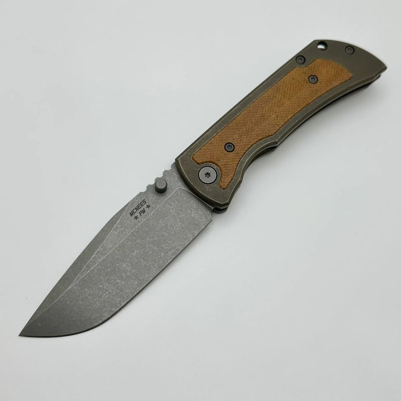 McNees Performance Machined Mac 2 3.5" Gen 2 F Atomic Bronze w/ Natural Micarta Inlay & MagnaCut