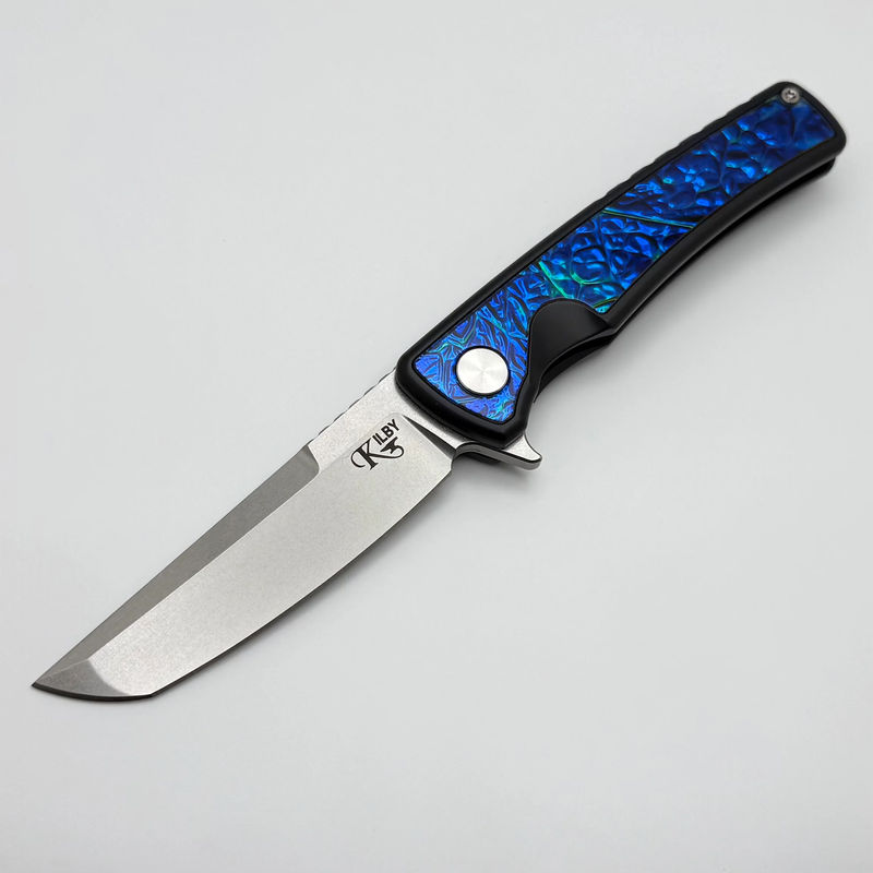 Mechforce Kilby Shard Black Titanium Integral Handle w/ Dichrolam Black Sea Inlays & Stonewash M390 #4