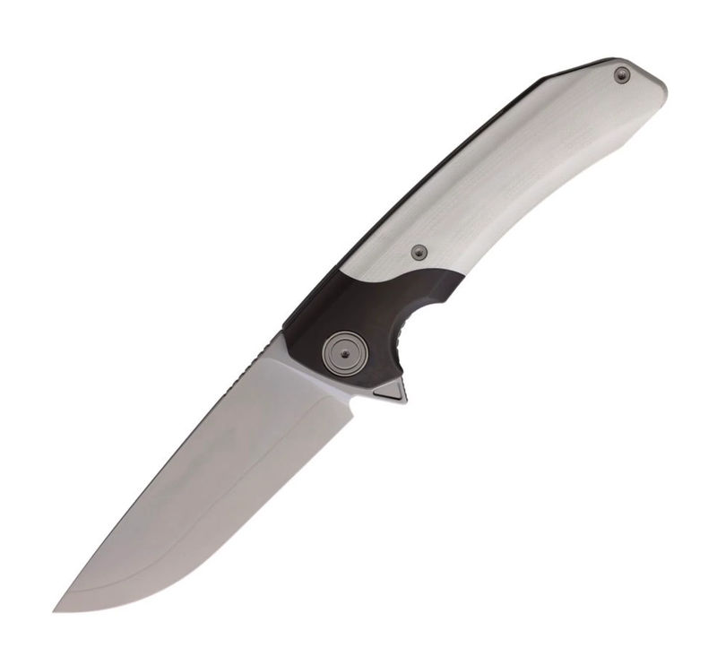 Maxace Goliath White G-10 & Titanium Linerlock w/ SLD-Magic/S90V Blade M07C