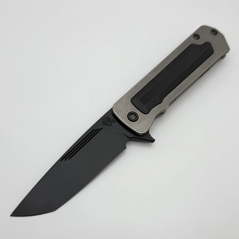 Medford TFF-4 DLC S45VN Tanto & Old School Tumbled w/ Black G-10 Inlay & Black Clip/Hardware