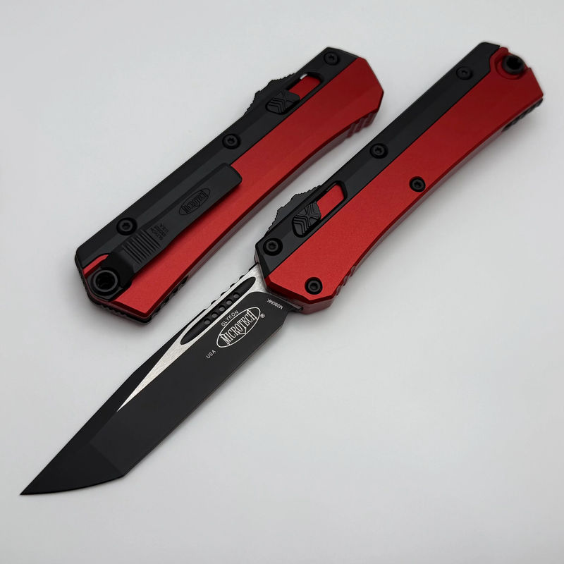 Microtech Glykon Red Handle w/ Black Tanto M390MK 185-1RD