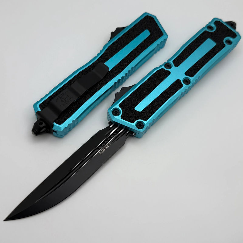 Microtech Scarab 2 Gen 3 D/E-S Tactical w/ Turquoise Handle 1180-1TQ