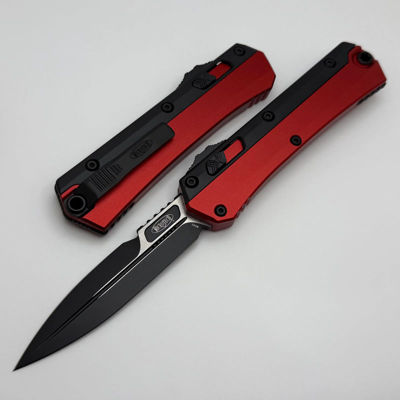 Microtech Glykon Red Handle w/ Black Bayonet M390MK 184-1RD