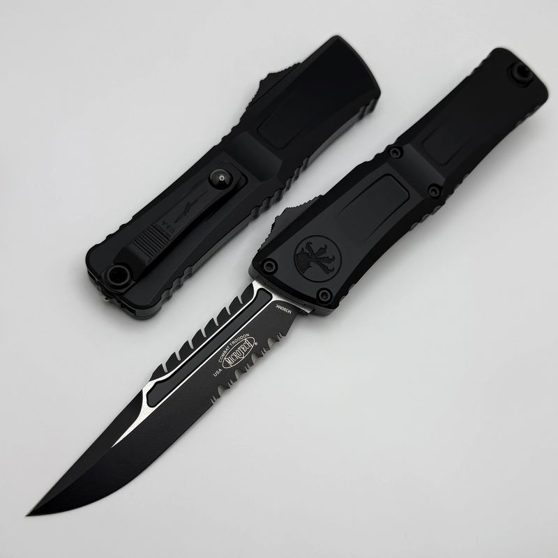 Microtech Knives Combat Troodon Gen III Tactical Partial Serrated Interceptor w/ Black Handle Signature Series 1217-2TS