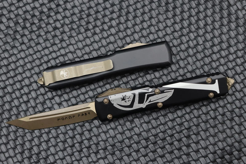Microtech Ultratech Molon Labe Tanto Bronze Apocalyptic & Black/Bronze Signature Series 123-13MLS