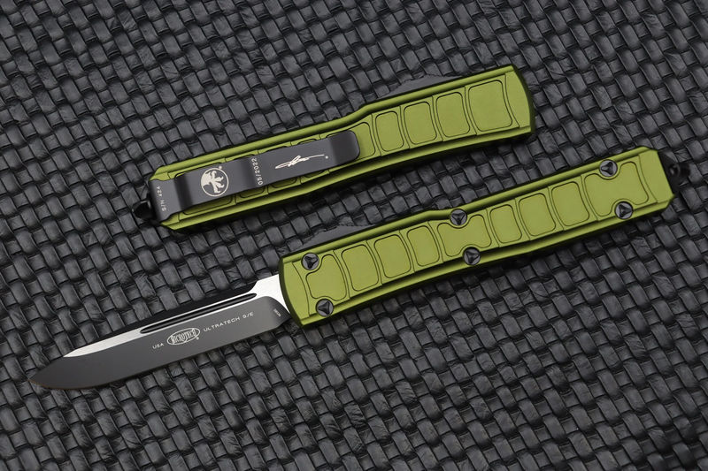 Microtech Ultratech 2 Step Side Single Edge & OD Green Signature Series 121II-1ODS
