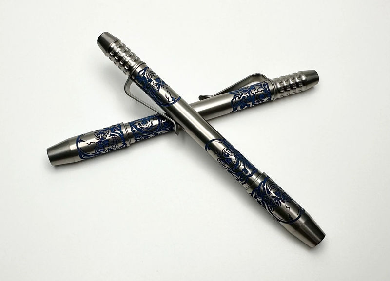 Borka Ti2Design TechLiner Grid Skulls Burnished Shorty 5" Pen