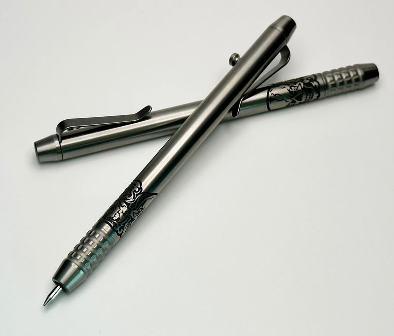 Borka Ti2Design BoltLiner Grid Skulls Burnished Regular 5.1" Pen