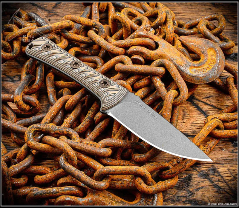 RMJ Tactical Utsidihi Fixed Blade Hyena Brown G-10 & Nitro-V