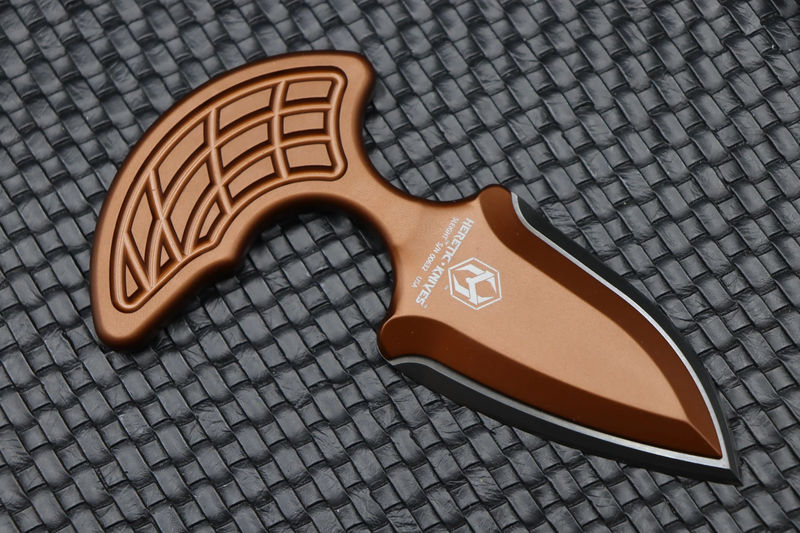 Heretic Knives Sleight Modular Push Dagger Bronze Ano & DLC Blade w/ Teklok