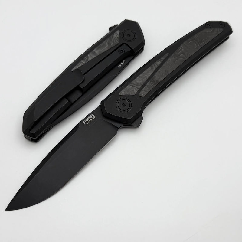 Pena X Series Cobra Flipper w/ Blackwash & Black Dunes Fat Carbon Inlays & Blackwash CPM-M4