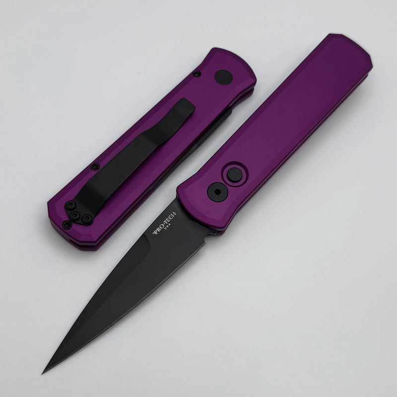Pro-Tech Godson w/ Purple Handle & Black 154-CM Blade 721-Purple
