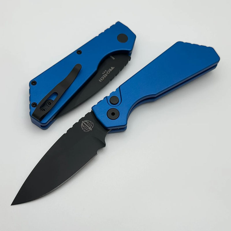 Discontinued Pro-Tech PT Plus Blue Aluminum Handle & DLC MagnaCut Blade PT203-Blue