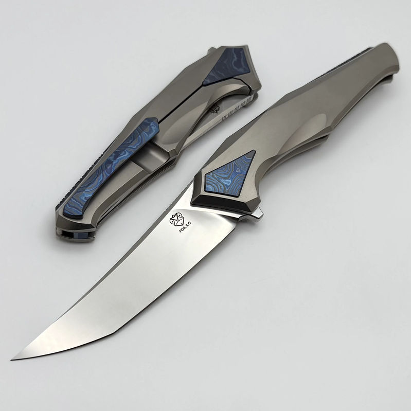 Poikilo Blade Rhino Midtech w/ Titanium Handles & Mirror Stonewash M398