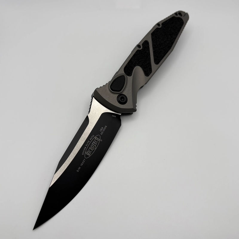 Pre-Owned Microtech Socom Elite Auto Black S/E w/ Natural Clear Handles 160A-1NC