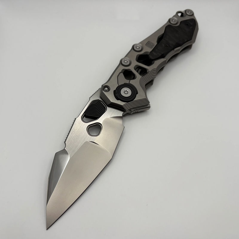 Pre-Owned Custom Knife Factory Traktor Titanium/Carbon Fiber & Tri-Tone M390