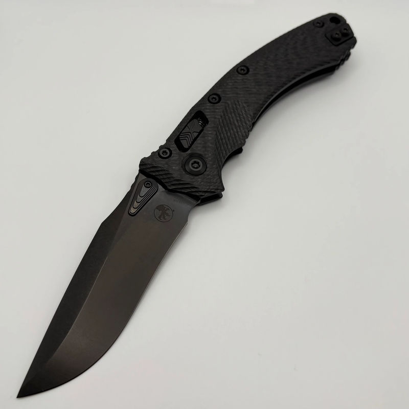 Pre-Owned Microtech Amphibian RAM LOK Fluted Carbon Fiber & DLC M390MK 137RL-1DLCTFLCFS