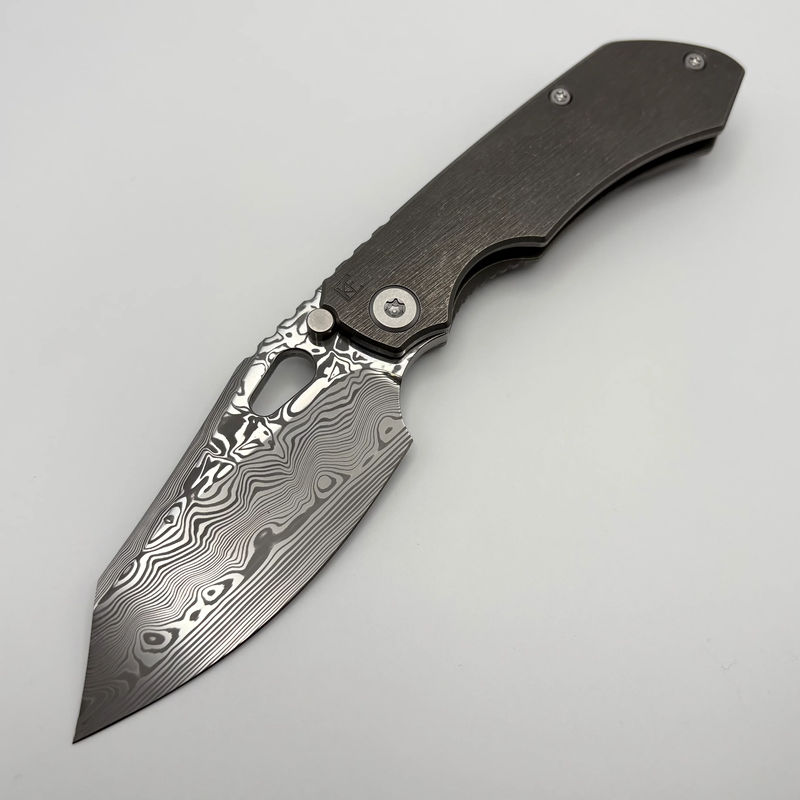 Pre-Owned Custom Knife Factory Rotten Design Evo 4.0 Damasteel w/ Tumbled Handles