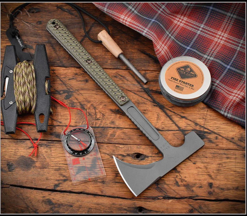 RMJ Kestrel Scout Light 13" 80CRV2 Tomahawk w/ Dirty Olive G-10