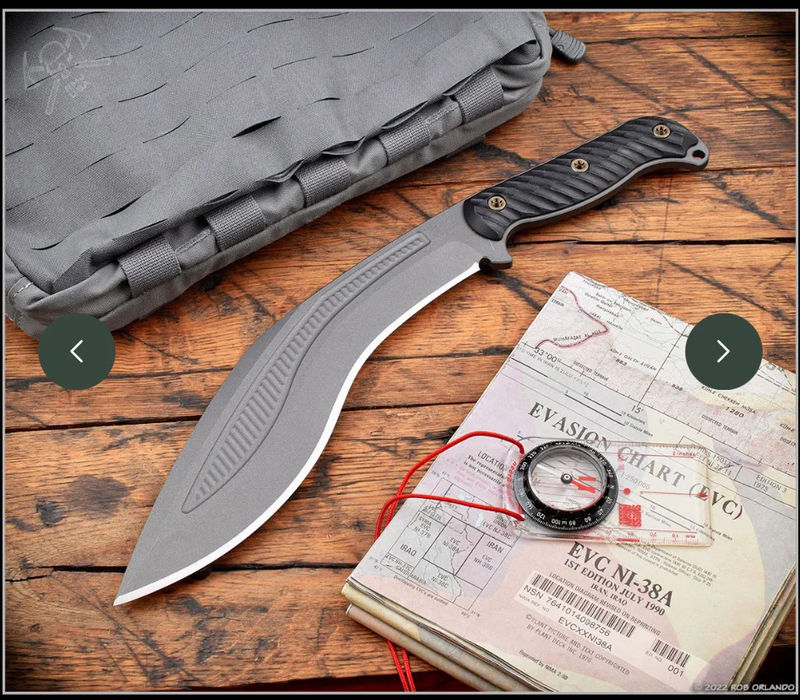 RMJ Kukri Fixed Blade w/ Black Handles & 80CRV2