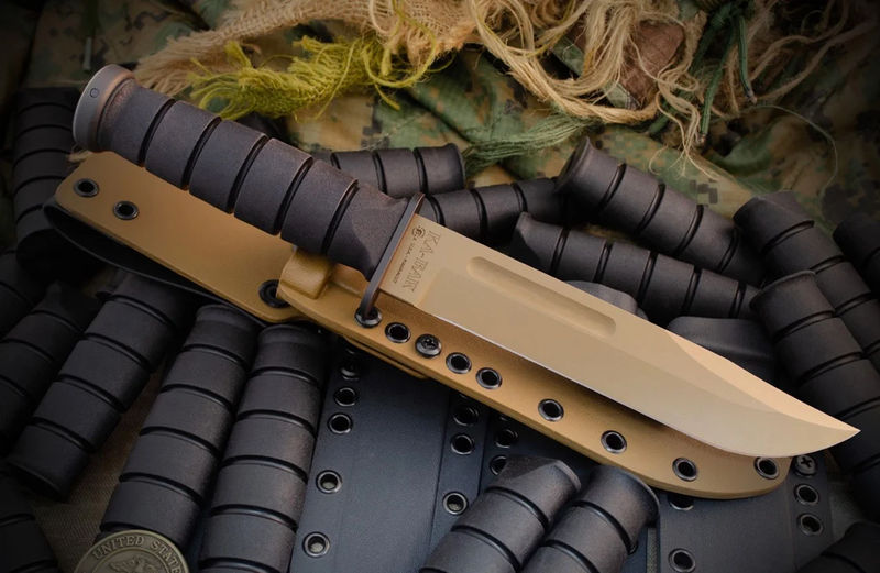Spartan Blade KA-BAR Fixed Blade MagnaCut & Kraton G - Choose Your Blade Finish/Handle Color & Sheath Option Below:FDE Blade / Black Handle / Tan Kydex