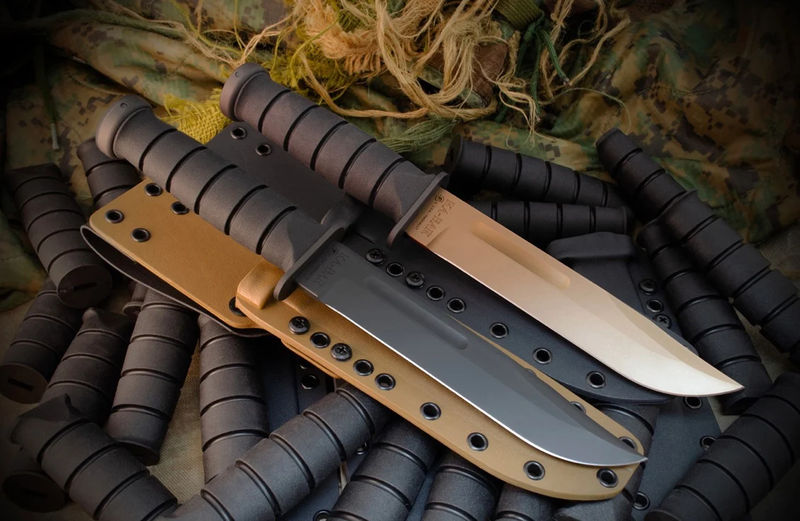 Spartan Blade KA-BAR Fixed Blade MagnaCut & Kraton G - Choose Your Blade Finish/Handle Color & Sheath Option Below:Black Blade / Black Handle / Tan Kydex