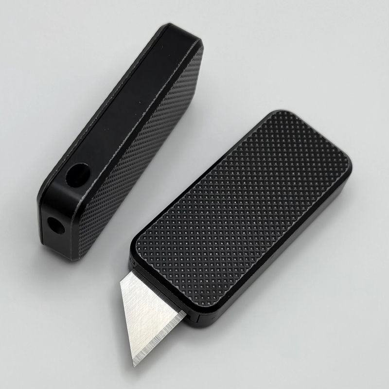 Rivery Manufacturing Zero Knurled Worn Black Pattern Aluminum w/ Changeable Razor Blade