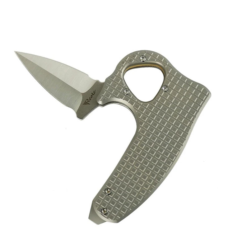 Reate EXO-D Contoured Titanium Bead Blast Frag Handle w/ Belt Finish Elmax